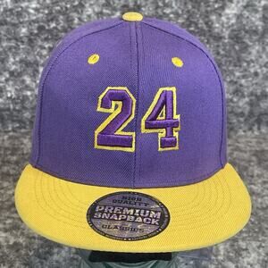 Los Angeles Lakers Kobe Bryant #24 Snapback Hat Purple Gold Era MAX HeadGear Cap